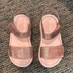 Mini Melissa Glittery Pink Sandals